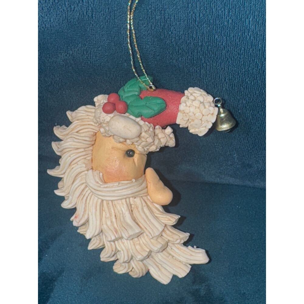 Papel Santa Christmas Ornament With Holly Berries And Bell